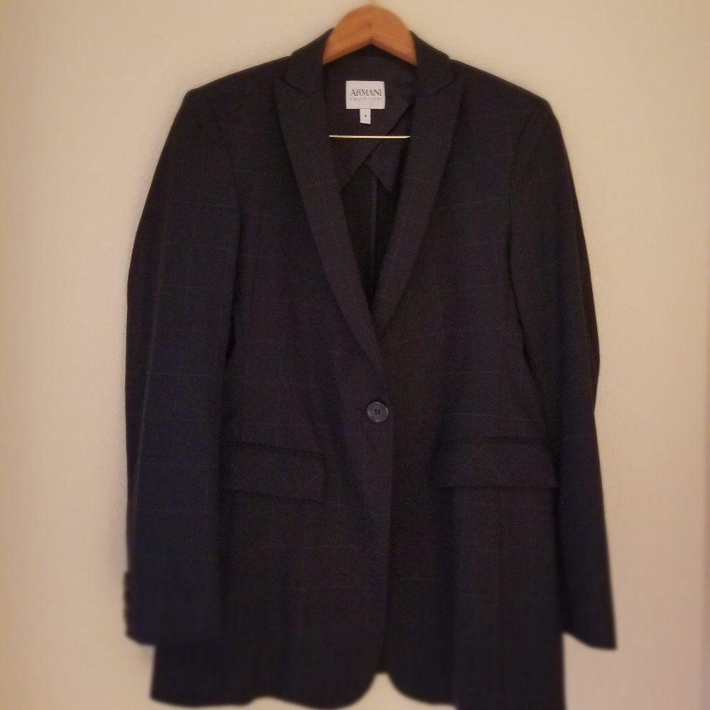 Armani Collezioni: Navy Single Breasted Blazer
